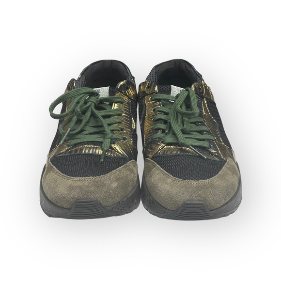 new P448 𖤐 Limited Edition Alex Charm Metallic Leather Sneakers 𖤐 Army 𖤐 40 - Picture 9 of 16